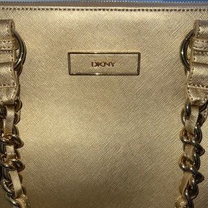 Donna Karan shoulder bag,fun gold colour for all season, beautiful carry all bag